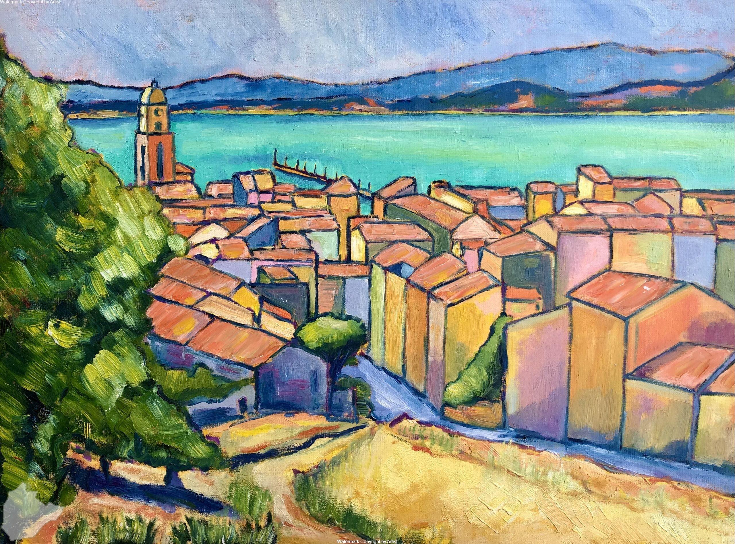 Stephan Fuchs, St Tropez, Öl auf Papier, 2019, 40x53 cm