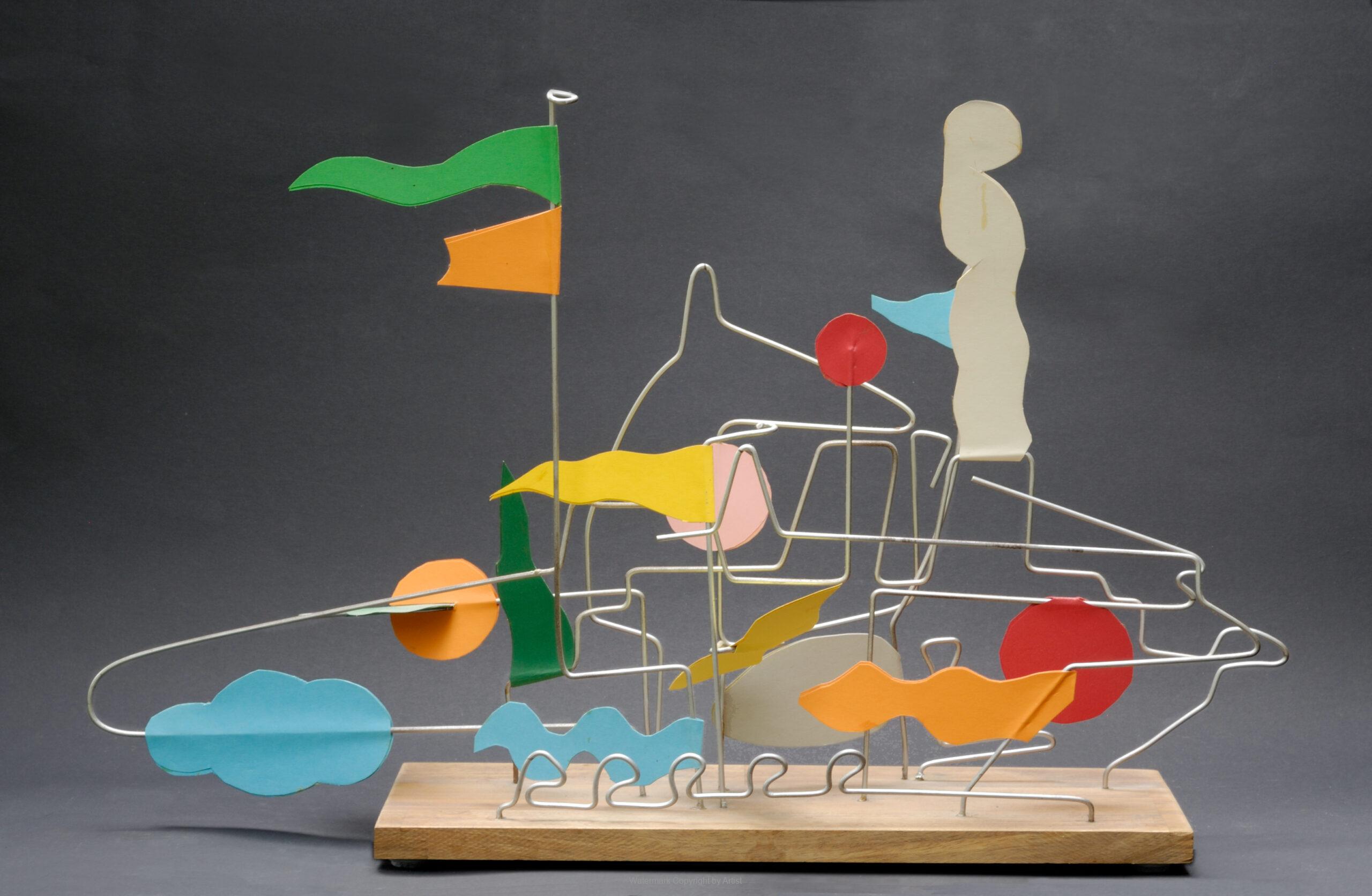 Das Boot, eine Skulptur aus Draht und Holz von Andreas Hensel