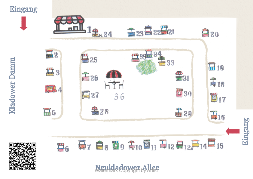 Lageplan der Stände auf dem 3. Kladower Frühlingsmarkt