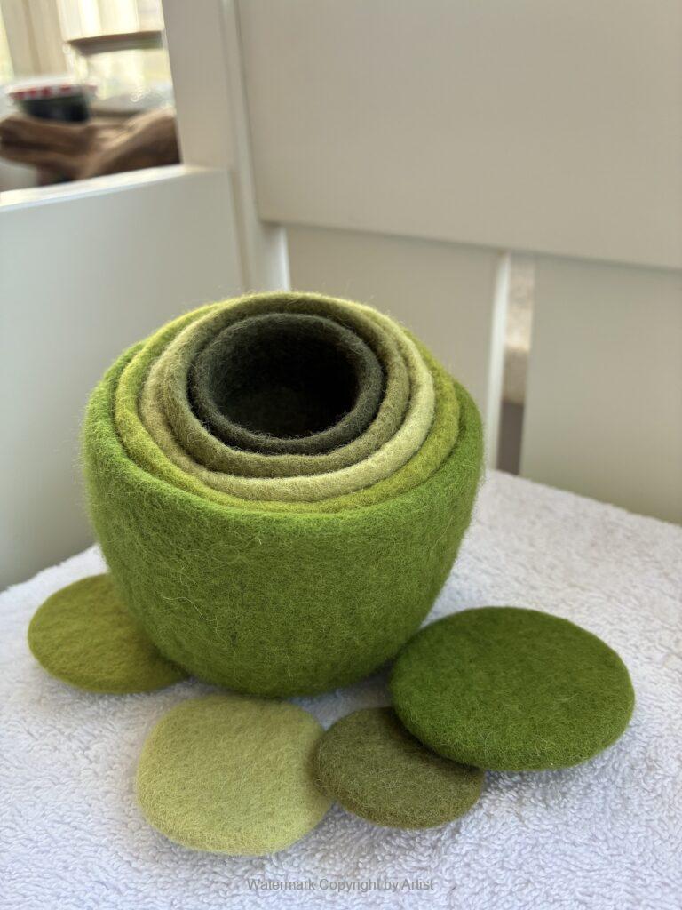 Schalen und Untersetzer aus Filz von GlücksFilz, Inke Dittmer